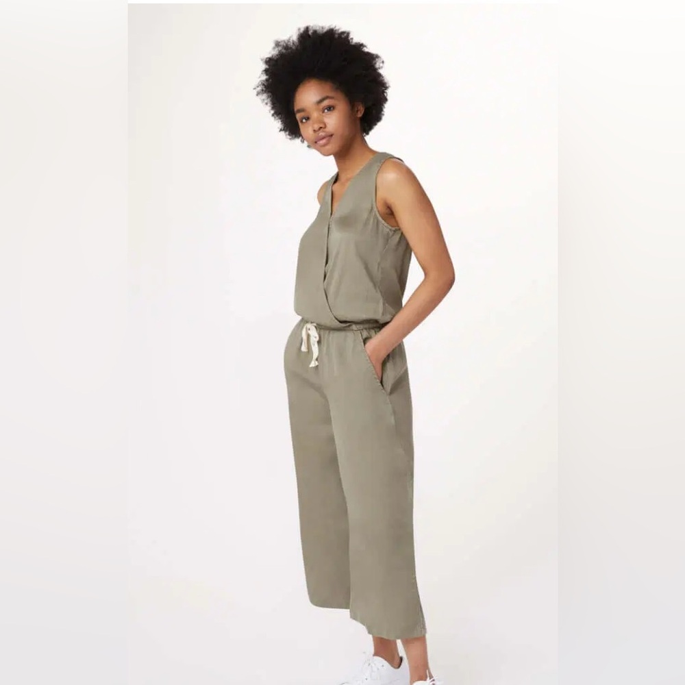 TENTREE Olive Green Sleeveless Jumpsuit